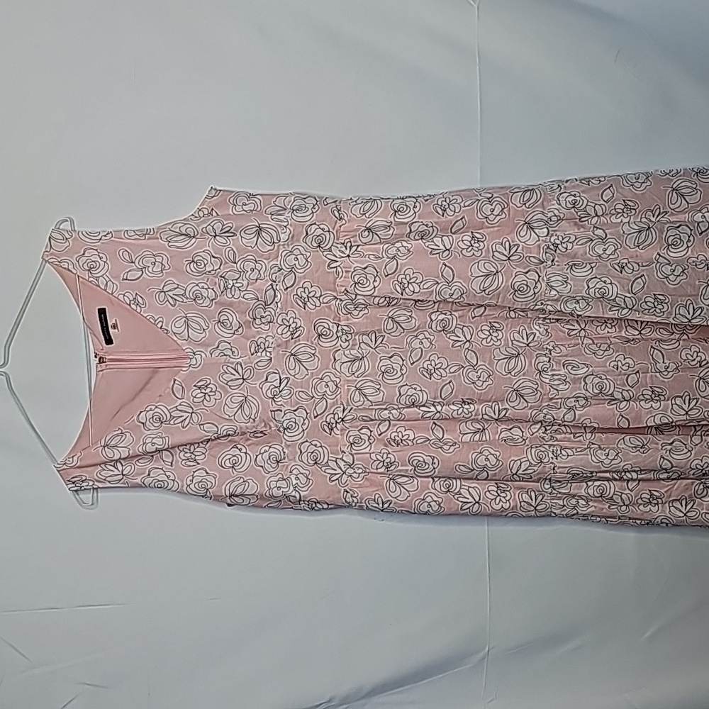 Tommy Hilfiger floral flowy vneck pink maxi sleeveless dress sz 16 - Picture 2 of 10